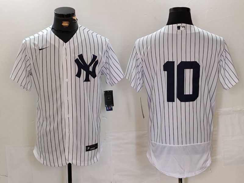 Men New York Yankees #10 No Name White stripe Elite 2024 Nike MLB Jersey style 1->new york yankees->MLB Jersey